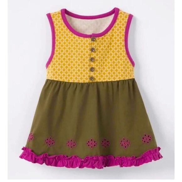 Matilda Jane Enchanted Garden Seabean Mixed Print Sleeveless Tank Tunic size 4 - Picture 1 of 8